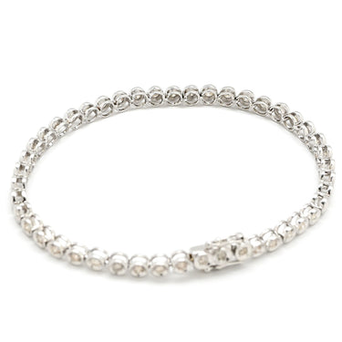 ノンブランド NON BRAND テニスブレスレット ホワイトゴールド K18WG ダイヤモンド ブレスレット ダイヤブレス