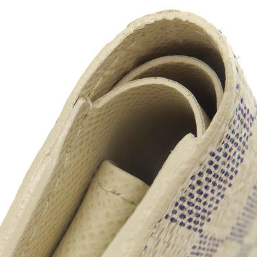 ルイヴィトン LOUIS VUITTON ポルトフォイユ マルコ N60018 ダミエアズール ダミエアズールキャンバス 二つ折り財布 ゴールド金具 白 グレー