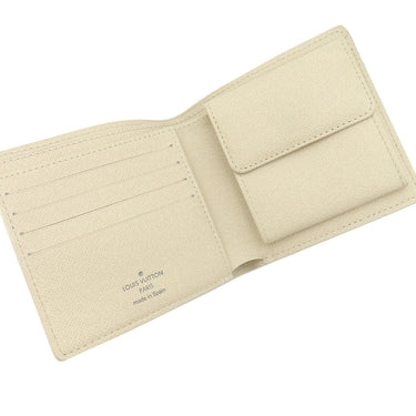 ルイヴィトン LOUIS VUITTON ポルトフォイユ マルコ N60018 ダミエアズール ダミエアズールキャンバス 二つ折り財布 ゴールド金具 白 グレー