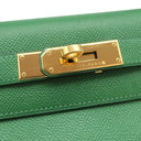 エルメス HERMES ケリー28 内縫い グリーン系 クシュベル 2WAYバッグ ゴールド金具 緑 ショルダー