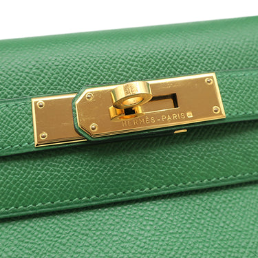 エルメス HERMES ケリー28 内縫い グリーン系 クシュベル 2WAYバッグ ゴールド金具 緑 ショルダー