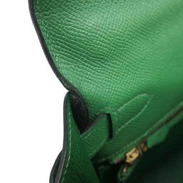 エルメス HERMES ケリー28 内縫い グリーン系 クシュベル 2WAYバッグ ゴールド金具 緑 ショルダー
