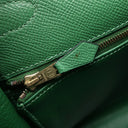 エルメス HERMES ケリー28 内縫い グリーン系 クシュベル 2WAYバッグ ゴールド金具 緑 ショルダー
