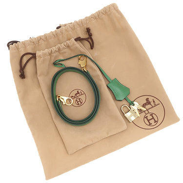 エルメス HERMES ケリー28 内縫い グリーン系 クシュベル 2WAYバッグ ゴールド金具 緑 ショルダー
