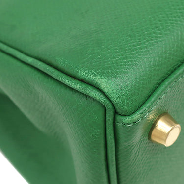 エルメス HERMES ケリー28 内縫い グリーン系 クシュベル 2WAYバッグ ゴールド金具 緑 ショルダー