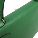 エルメス HERMES ケリー28 内縫い グリーン系 クシュベル 2WAYバッグ ゴールド金具 緑 ショルダー