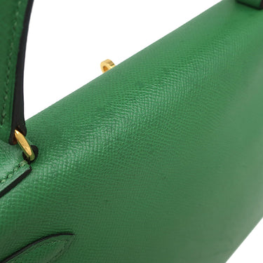 エルメス HERMES ケリー28 内縫い グリーン系 クシュベル 2WAYバッグ ゴールド金具 緑 ショルダー