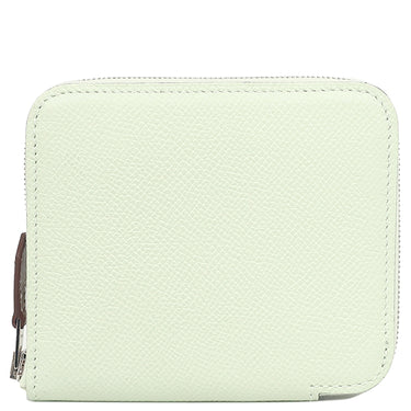 エルメス HERMES アザップ シルクイン コンパクト ヴェールフィズ ヴォーエプソン コインケース シルバー金具 薄緑 ラウンドファスナー
