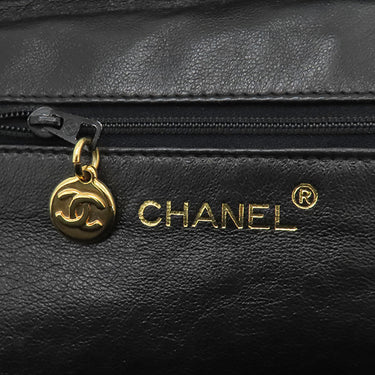 シャネル CHANEL マトラッセ がま口 チェーン ブラック キャビアスキン ハンドバッグ ゴールド金具 ヴィンテージ 黒