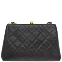 シャネル CHANEL マトラッセ がま口 チェーン ブラック キャビアスキン ハンドバッグ ゴールド金具 ヴィンテージ 黒