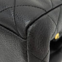 シャネル CHANEL マトラッセ がま口 チェーン ブラック キャビアスキン ハンドバッグ ゴールド金具 ヴィンテージ 黒