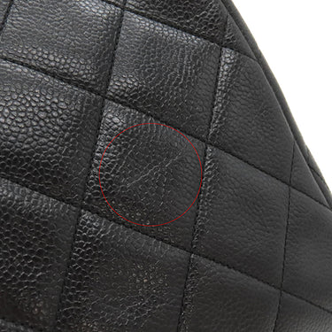 シャネル CHANEL マトラッセ がま口 チェーン ブラック キャビアスキン ハンドバッグ ゴールド金具 ヴィンテージ 黒