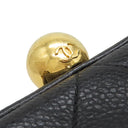 シャネル CHANEL マトラッセ がま口 チェーン ブラック キャビアスキン ハンドバッグ ゴールド金具 ヴィンテージ 黒