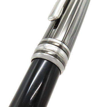 モンブラン Montblanc マイスターシュテュック ソリテール ドゥエ ブラック＆ホワイト 164 ブラックXシルバー メタル プレシャスレジン ボールペン 黒 筆記確認済み