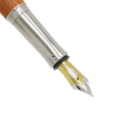 グラフ・フォン・ファーバーカステル GRAF VON FABER-CASTELL クラシックコレクション ペルナンブコ ミディアム ブラウンXシルバー シルバー925 K18(ペン先) 万年筆 コンバーター/カートリッジ