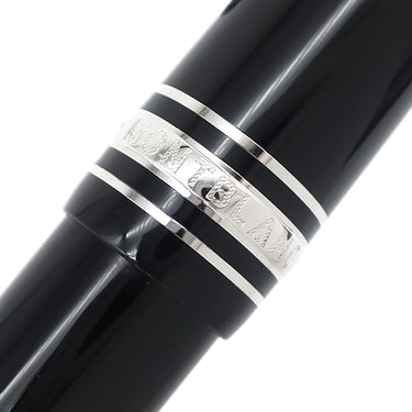 モンブラン Montblanc ユニセフエディション2017 マイスターシュテュック #145 レジン クラシック M ブラック×シルバー メタル プレシャスレジン K14(ペン先) サファイア 万年筆 筆記確認済み カートリッジ式