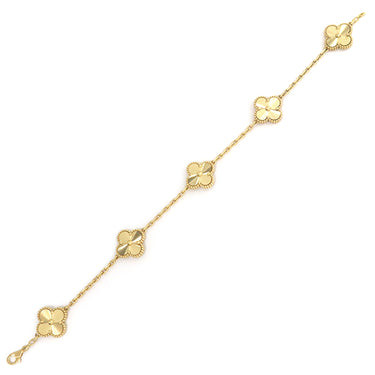 ヴァンクリーフアーペル Van Cleef & Arpels ヴィンテージ アルハンブラ ブレスレット VCARP3JK00 イエローゴールド K18YG ブレスレット 750YG 5モチーフ ギヨシェ