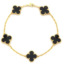 ヴァンクリーフアーペル Van Cleef & Arpels ヴィンテージ アルハンブラ VCARA41300 ブラック×イエローゴールド K18YG オニキス ブレスレット 5モチーフ 750YG 18K 18金