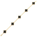 ヴァンクリーフアーペル Van Cleef & Arpels ヴィンテージ アルハンブラ VCARA41300 ブラック×イエローゴールド K18YG オニキス ブレスレット 5モチーフ 750YG 18K 18金