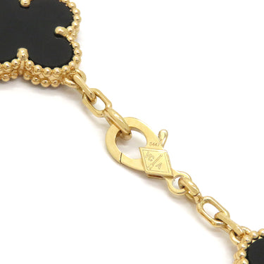 ヴァンクリーフアーペル Van Cleef & Arpels ヴィンテージ アルハンブラ VCARA41300 ブラック×イエローゴールド K18YG オニキス ブレスレット 5モチーフ 750YG 18K 18金