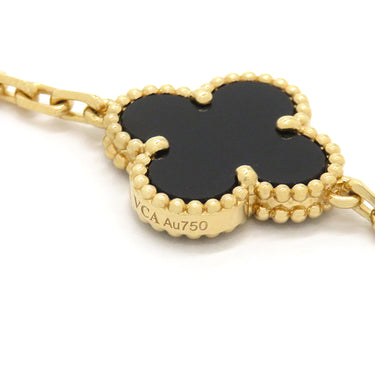 ヴァンクリーフアーペル Van Cleef & Arpels ヴィンテージ アルハンブラ VCARA41300 ブラック×イエローゴールド K18YG オニキス ブレスレット 5モチーフ 750YG 18K 18金