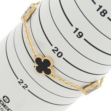 ヴァンクリーフアーペル Van Cleef & Arpels ヴィンテージ アルハンブラ VCARA41300 ブラック×イエローゴールド K18YG オニキス ブレスレット 5モチーフ 750YG 18K 18金