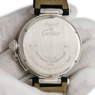 腕時計 カルティエ Cartier パシャ ドゥ カルティエ ダブルバリレット WJ118751 自動巻き メンズ K18WG無垢 純正ダイヤ 青針