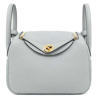 エルメス HERMES リンディ ミニ 20 ブルーグラシエ トリヨンクレマンス ショルダーバッグ ゴールド金具 青