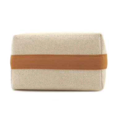 エルメス HERMES ブリッド ア ブラック カブリオル GM ビスキュイ トワルアッシュ ポーチ シルバー金具 トワルH ハンドバッグ バニティバッグ