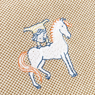 エルメス HERMES ブリッド ア ブラック カブリオル GM ビスキュイ トワルアッシュ ポーチ シルバー金具 トワルH ハンドバッグ バニティバッグ