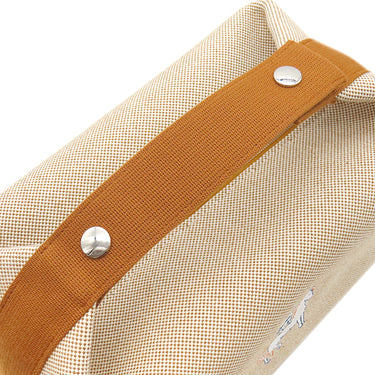 エルメス HERMES ブリッド ア ブラック カブリオル GM ビスキュイ トワルアッシュ ポーチ シルバー金具 トワルH ハンドバッグ バニティバッグ