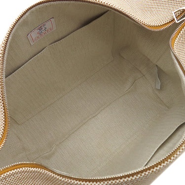 エルメス HERMES ブリッド ア ブラック カブリオル GM ビスキュイ トワルアッシュ ポーチ シルバー金具 トワルH ハンドバッグ バニティバッグ