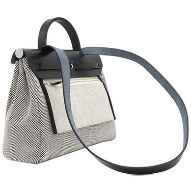 エルメス HERMES エールバッグジップPM 31 ルトゥルネ ブラック トワルキャドリーユ ヴァッシュハンター 2WAYバッグ シルバー金具