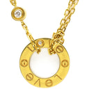 カルティエ Cartier ラブ サークル 2Pダイヤ B7219500 イエローゴールド K18YG ダイヤモンド ネックレス 18金 750YG Wチェーン