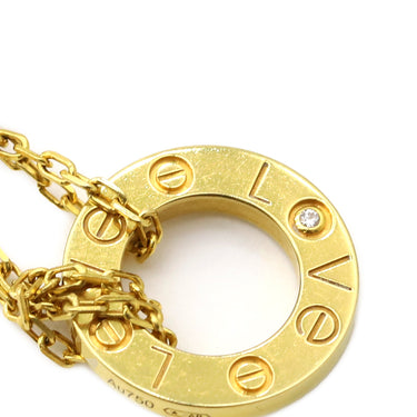 カルティエ Cartier ラブ サークル 2Pダイヤ B7219500 イエローゴールド K18YG ダイヤモンド ネックレス 18金 750YG Wチェーン