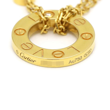 カルティエ Cartier ラブ サークル 2Pダイヤ B7219500 イエローゴールド K18YG ダイヤモンド ネックレス 18金 750YG Wチェーン