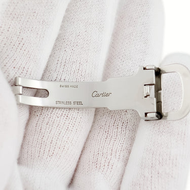 カルティエ Cartier 純正 シルバー ステンレススチール 腕時計パーツ 12mm幅対応 フォールディング Dバックル パーツ 替え 交換 予備 ステンレス スチール SS シルバー 銀