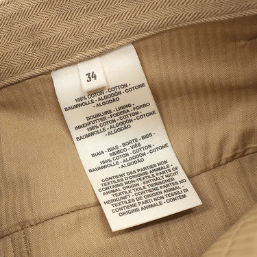 エルメス HERMES ロングスカート ベージュ コットン #34 スカート シルバー金具 薄茶 セリエボタン