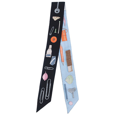 エルメス HERMES ツイリー ブラック×ピンク×マルチカラー シルク スカーフ 【IN THE POCKET/イン ザ ポケット】