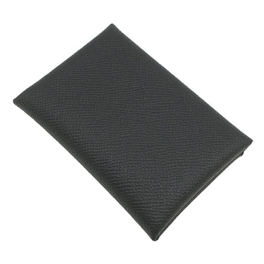 エルメス HERMES カルヴィ デュオ ブラック ヴォーエプソン カードケース シルバー金具 新品 未使用 黒