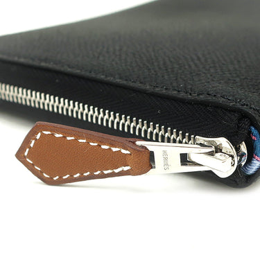 エルメス HERMES アザップロング シルクイン ブラック ヴォーエプソン 長財布 シルバー金具 新品 未使用 黒 新刻印 ラウンドファスナー