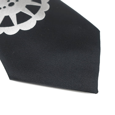 ヴィヴィアンウエストウッド Vivienne Westwood オーブ モチーフ 7.5cm ブラック×グレー シルク ネクタイ 黒