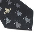 ヴィヴィアンウエストウッド Vivienne Westwood ツリー柄 7cm ブラック×グレー シルク ネクタイ 黒 オーブ