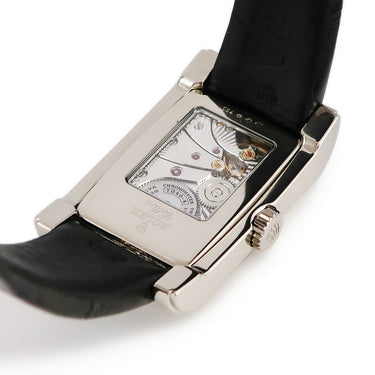 腕時計 ロレックス ROLEX チェリーニ プリンス 5443/9 D番 手巻き メンズ D番 K18WG無垢 角型 ブラック シルバー スモールセコンド