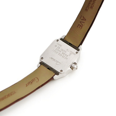 腕時計 カルティエ Cartier サントス ドゥモワゼル ミニ WF902005 クオーツ レディース K18WG無垢 純正ダイヤ アイボリー スクエア