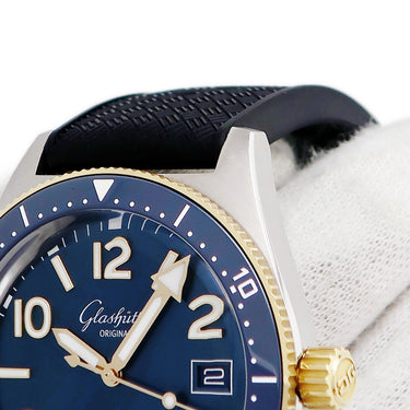 腕時計 グラスヒュッテ オリジナル GLASHUTTE ORIGINAL スペシャリスト SeaQ 1-39-11-10-90-34 自動巻き メンズ K18RG×SS コンビ ブルー デイト