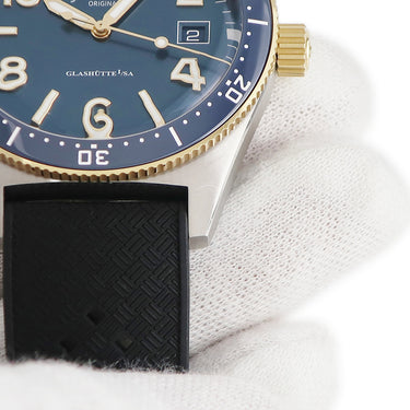 腕時計 グラスヒュッテ オリジナル GLASHUTTE ORIGINAL スペシャリスト SeaQ 1-39-11-10-90-34 自動巻き メンズ K18RG×SS コンビ ブルー デイト