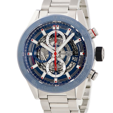 腕時計 タグホイヤー TAG Heuer カレラ キャリバーホイヤー01 CAR201T.BA0766 自動巻き メンズ ブルー レッド スケルトン