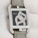 腕時計 エルメス HERMES ケープコッド CC1.330 クオーツ レディース 純正ダイヤ 角型 ドゥブルトゥール 2連 グレー
