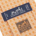 エルメス HERMES 幾何学模様 8cm オレンジ シルク ネクタイ